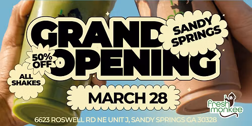 Fresh Monkee- Grand Opening Golden Straw Event - Sandy Springs