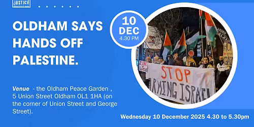 \ud83d\udd25 STOP ARMING ISRAEL. STAND WITH OLDHAM. \ud83c\uddf5\ud83c\uddf8