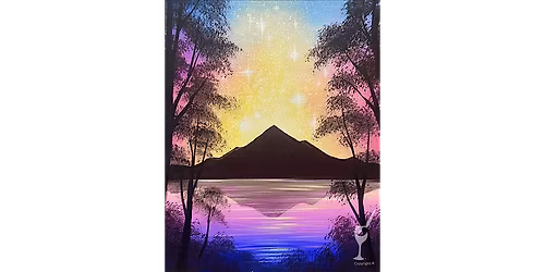 Neon Starry Mountain Painting - Paint and Sip in Denver | Classpop!\u2122