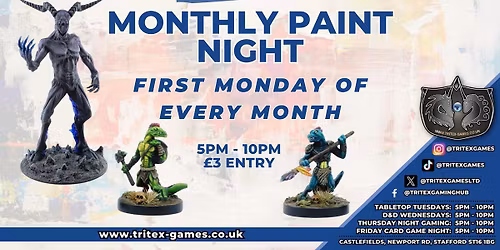 Tritex Games: Monthly Paint Night