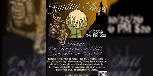 Sunday Sesh: Greg Wilson Quartet \/ Aleah \/ On Temperance Hill