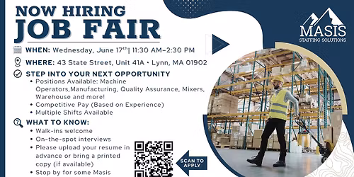 Job Fair - Lynn, MA- 11:30 AM - 2:30 PM