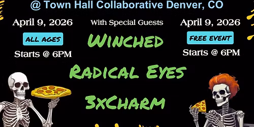 FREE PUNK ROCK PIZZA EVENT: JON Q PUBLIC, WINCHED, RADICAL EYES, 3xCHARM