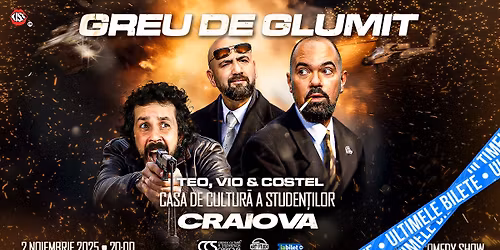 CRAIOVA | Greu de glumit cu Teo, Vio \u0219i Costel - Stand Up Comedy Show