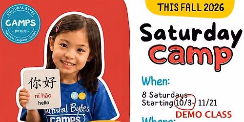 FREE 90-Minute MANDARIN Saturday Camp Trial | Ages 5\u20138