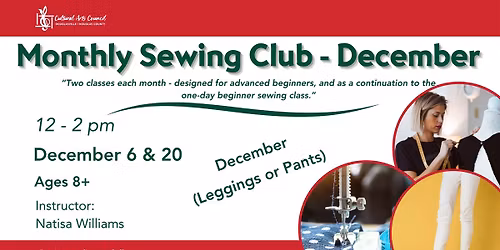 Monthly Sewing Club December - Session 2