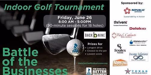 BBB Battle of the Businesses Indoor Golf Tournament!