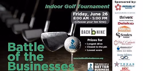 BBB Battle of the Businesses Indoor Golf Tournament!