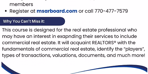 3 Hours CE: So You THink You Want to be a Commercial REALTOR®