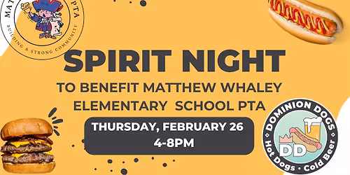 Matthew Whaley Elementary PTA SPIRIT NIGHT at Dominion Dogs