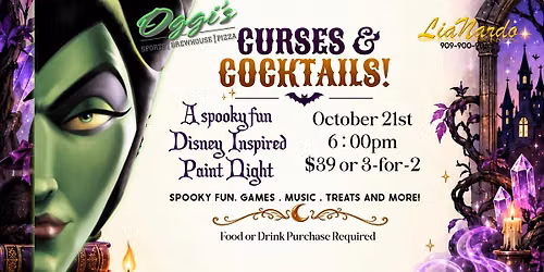 Curses & Cocktails Halloween Paint Night at Oggi's Fontana with LiaNardo