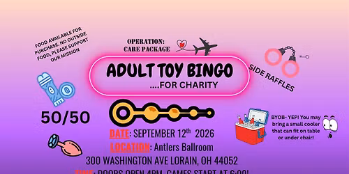 ADULT TOY BINGO : SEPTEMBER 12TH