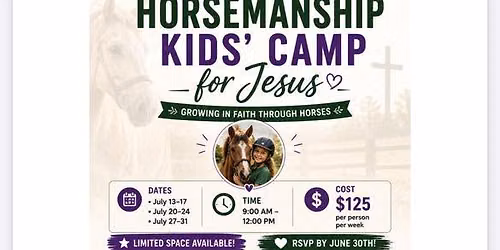 Horsemanship Kids\u2019 Camp for Jesus