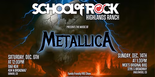 School of Rock Highlands Ranch Presents the Music of Metallica