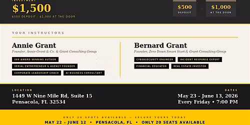 The CEO Blueprint: Business & Investing Workshop | Pensacola, FL