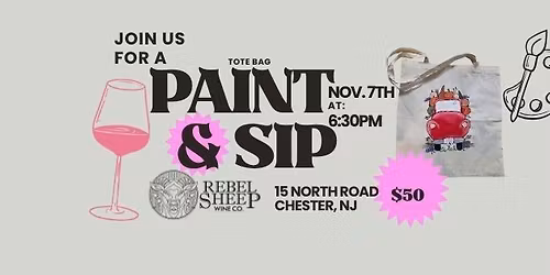 Paint & Sip: Tote Bag