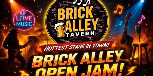 Brick Alley Tavern Open Jam Night. Over 20 musicians weekly