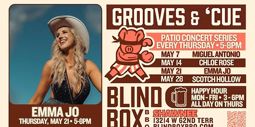 Free Concert Series: Emma Jo on Thursday, MAY 21 from 5-8PM in Shawnee