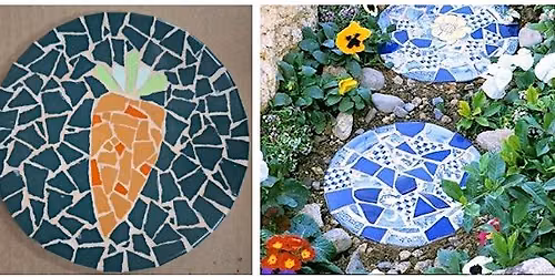 Upcycled Mosaic Stepping Stone