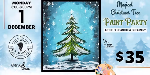 Magical Christmas Tree Paint Party at The Percantile & Creamery