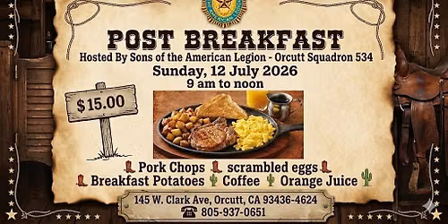 American Legion Post Breakfast.