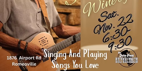 Join Jesse Singing & Playing Songs You Love at Sable Creek Winery