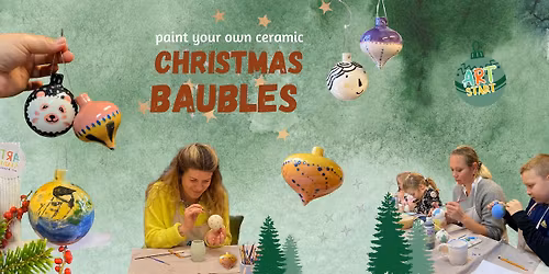 Family Christmas baubles ceramic painting in Haarlem for kids 3+ and parents