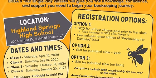 Intro to Beekeeping Classes (4-part series)