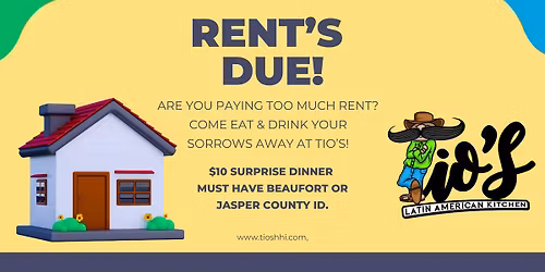Rents Due- LOCALS $10 DINNER