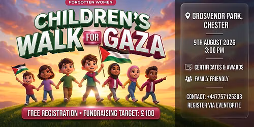Children\u2019s Walk for Gaza in Chester Grosvenor Park.