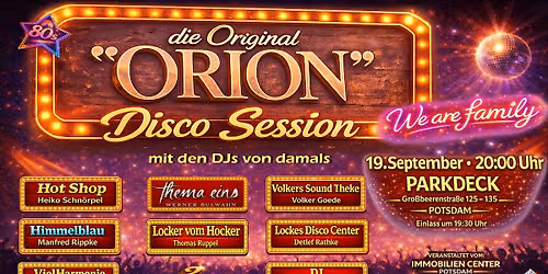 DIE ORIGINAL ORION DISCO SESSION mit den DJ\u00b4s von damals