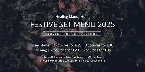 Set Festive Menu 2025