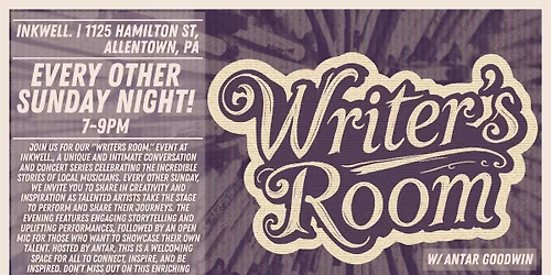 "Writer's Room." | An Intimate Conversation and Concert Series