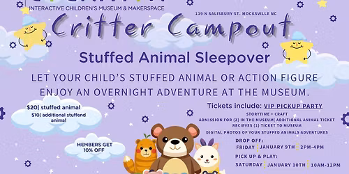 Critter Campout: Stuffed Animal Sleepover at the Museum