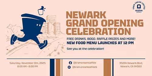 FREE COFFEE! TRAM CREAM COFFEE 5 GRAND OPENING CELEBRATION
