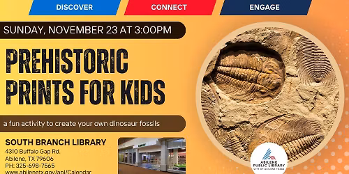 Prehistoric Prints for Kids (South Branch)