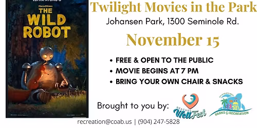 Twilight Movies in the Park - "The Wild Robot"