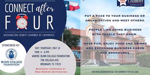 \u201cConnect After 4\u201d Networking Event Sponsored by: Blinn College Foundation 