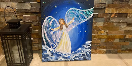 Angel with Glitter Wings Painting Party