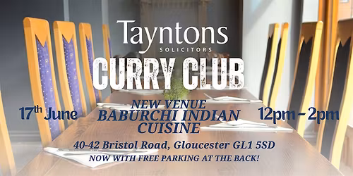 Tayntons Curry Club - Wednesday 17th June  2026