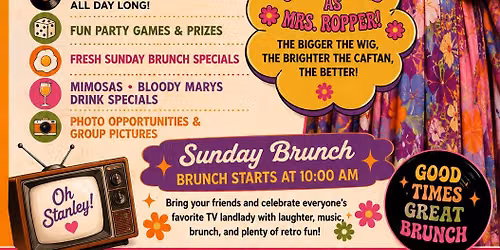 Mrs Roper Brunch * 10am-4pm * Brunch & Bubbly