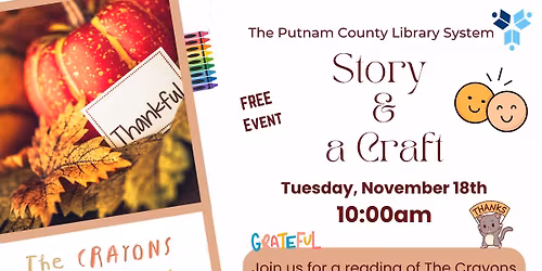 Story & a Craft: The Crayons Give Thanks