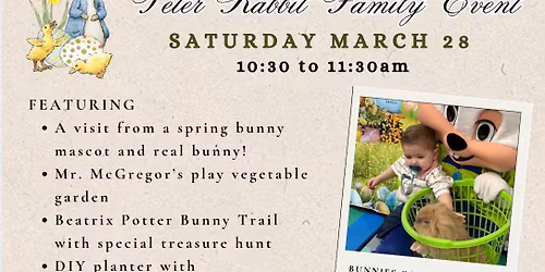 Peter Rabbit Spring Party with LIVE RABBIT and Bunny Mascot!
