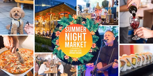Summer Night Market on Urban Square, Energy Lane, Century City