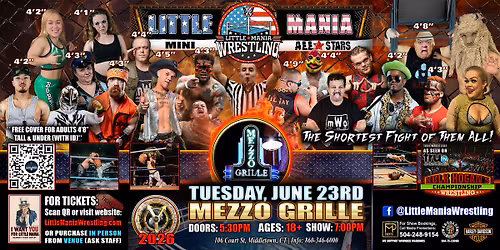 Middletown, CT - Little Mania Mini Wrestling @ Mezzo Grille