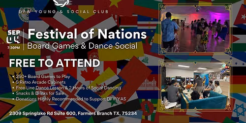 Festival of Nations Social Mixer: Board Games & Dance Social