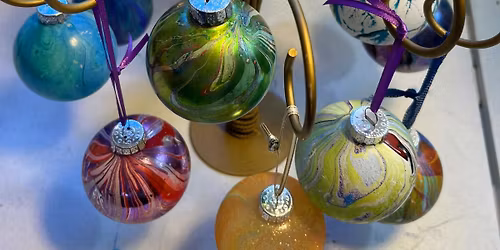 A Taste of Marbling on Paper and Glass Baubles