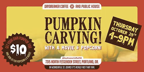 Pumpkin Carving with Movies & Popcorn in N. Portland