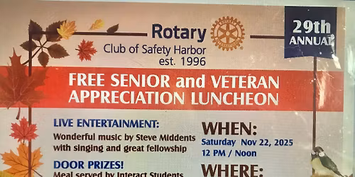 29th Annual Free Senior and Veteran Appreciation Luncheon