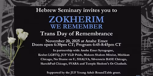 Zokherim: We Remember Trans Day of Remembrance Communal Gathering